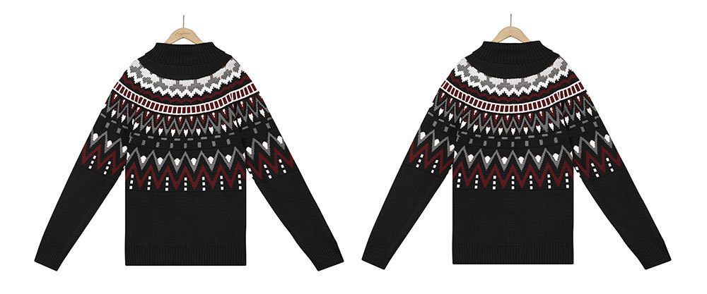 Vintage sweater high collar loose knit sweater 17