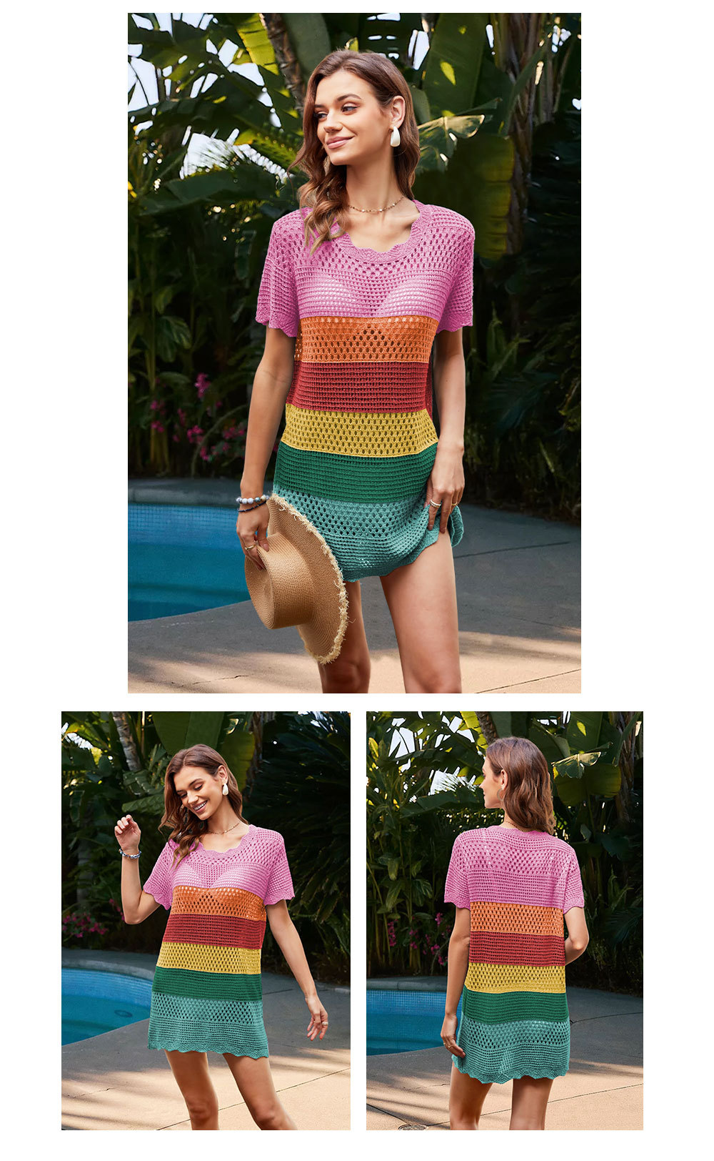 Crochet Hollow Cover-up Beach Dress 40