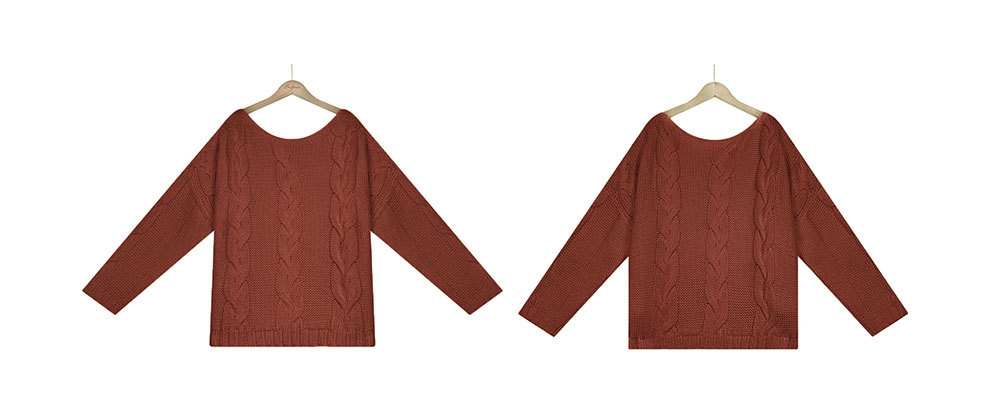 One-shoulder pullover elegant commuting loose sweater 56