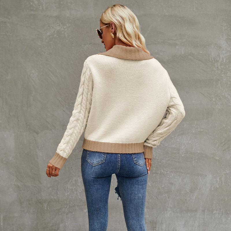 Women's short lapel knitted cardigan short coat 33 02